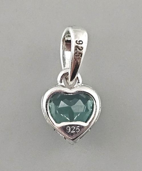 Grüner sibirischer Quarz Anhänger Herz 1,7x1cm