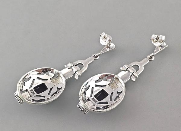Markasiten Onyx Ohrringe