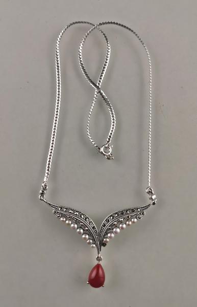 Karneol Perlen Collier