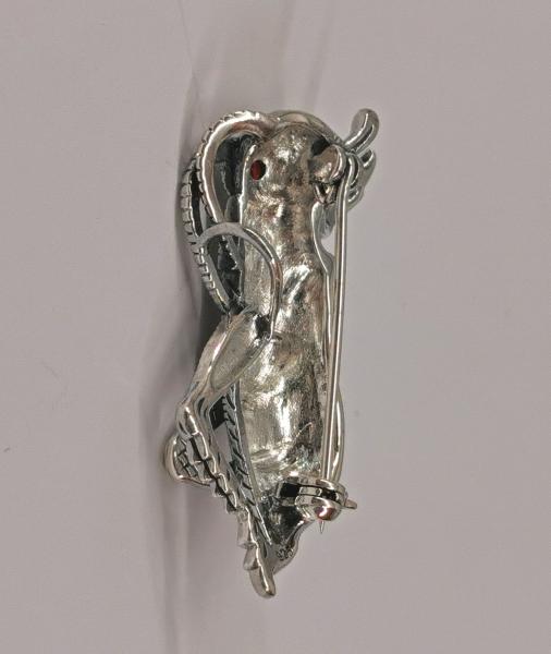 Anhänger Brosche Grille mit Markasiten und Granat