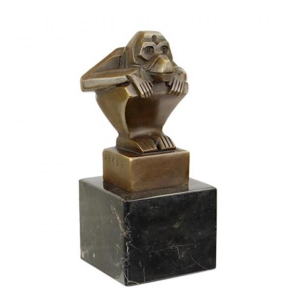 Bronze Skulptur stilisierter Affe Art déco