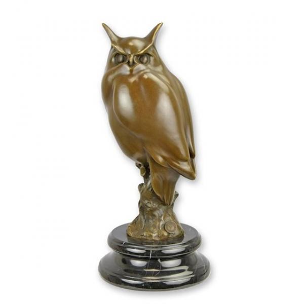 Bronze Skulptur Eule stilisiert