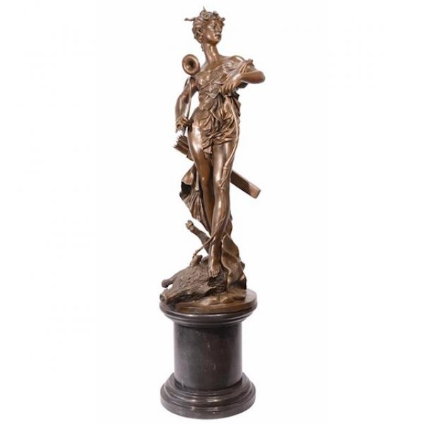 Bronze Skulptur "Die siegreiche Diana" Jagdgöttin