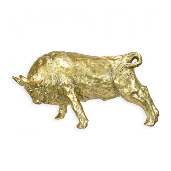 Bronze Skulptur Bulle glänzend poliert