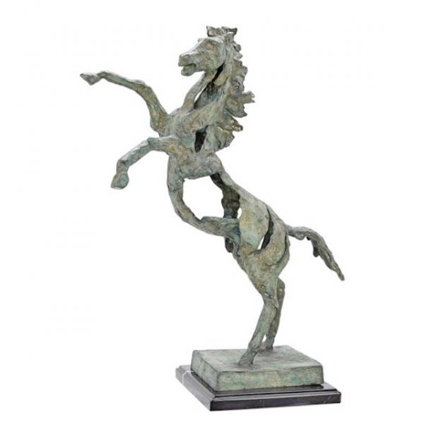 Bronze Skulptur bäumendes Pferd durchbrochener Stil