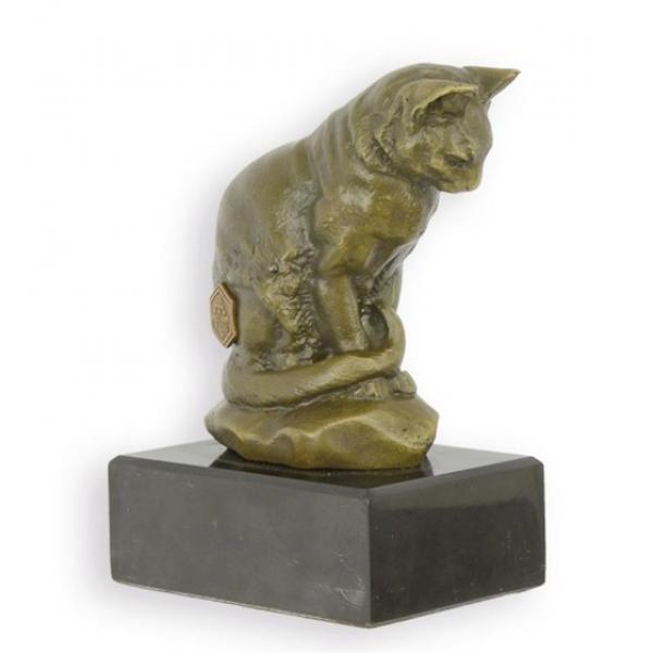 Bronze Skulptur Katze sitzend