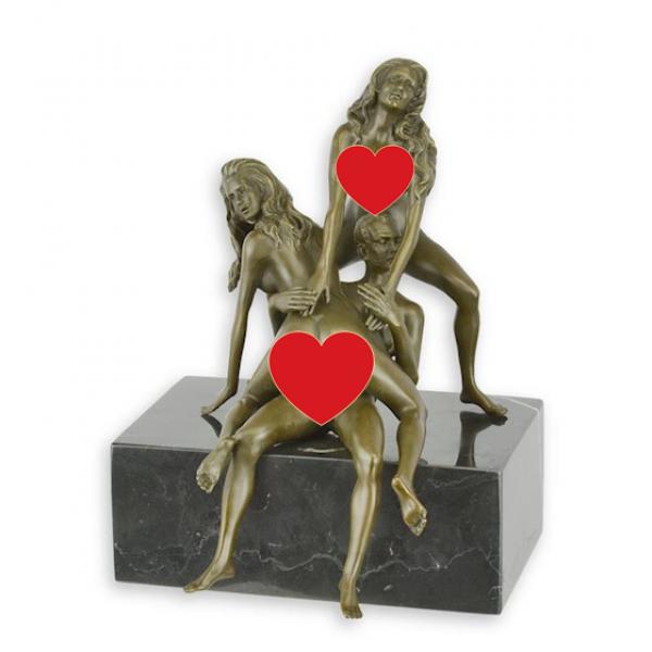 Erotik Skulptur liebendes Trio