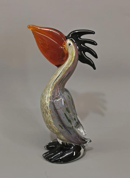 Glasfigur Murano-Stil Pelikan