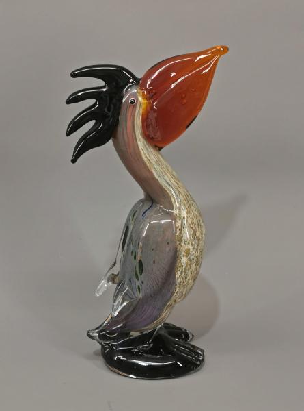 Glasfigur Murano-Stil Pelikan