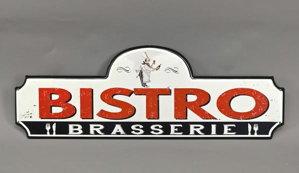 geprägtes Blechschild - Bistro Brasserie