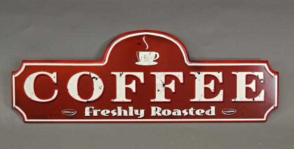 geprägtes Blechschild Coffee freshly Roasted