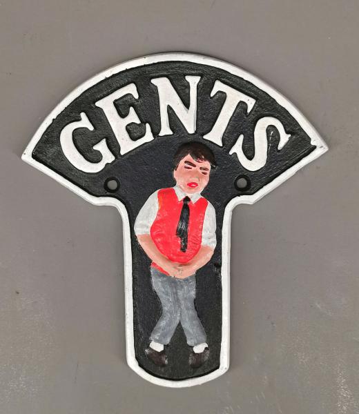 Eisenguss Toilettenschild Gents