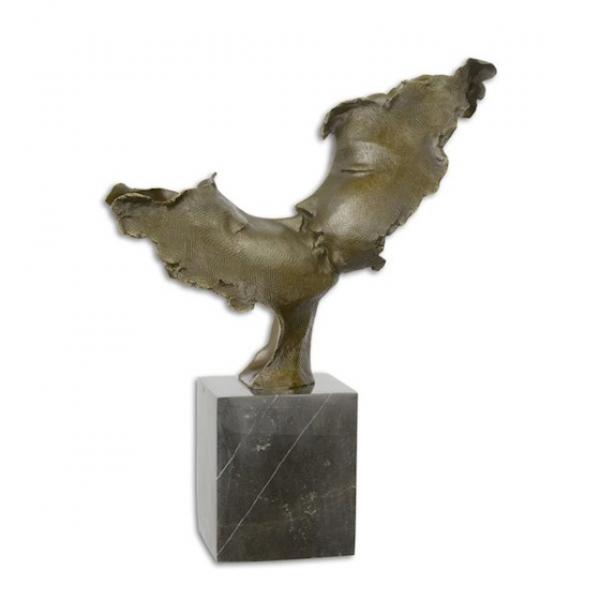 Bronze Skulptur küssende Gesichter