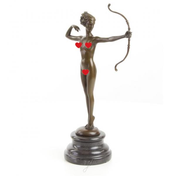 Bronze Skulptur Jagdgöttin Diana Akt