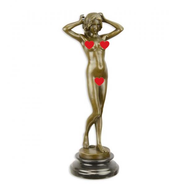 Bronze Skulptur Jugendstil Akt First Shiver