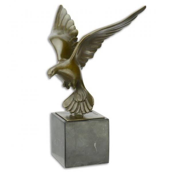 Bronze Skulptur Taube im Flug
