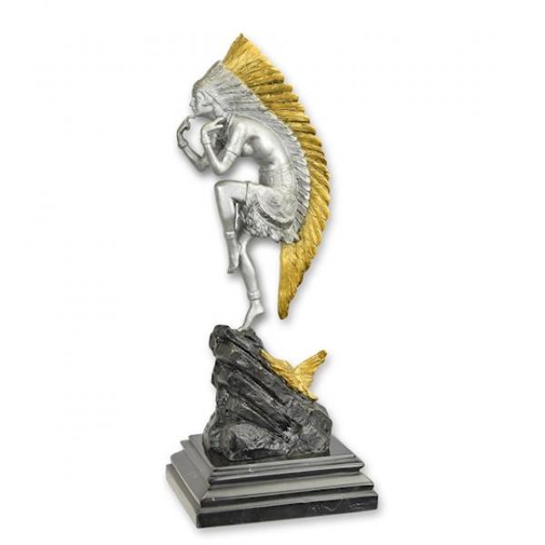 Bronze Skulptur Indianer Frau