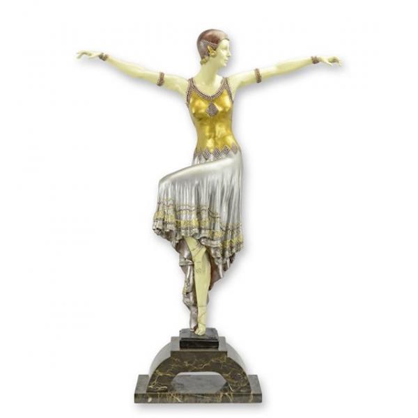Bronze Skulptur Tänzerin Art déco