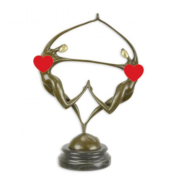 Bronze Skulptur Paar stilisierte nackte Tänzer