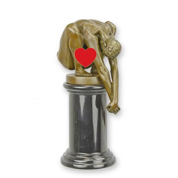 Bronze Skulptur Männerakt turnend
