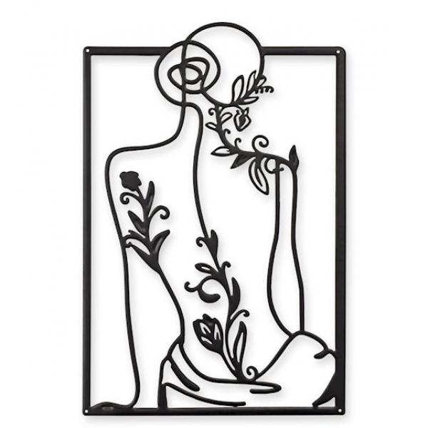 Wand-Dekor Metall Scherenschnitt-Art Blumen-Mädchen