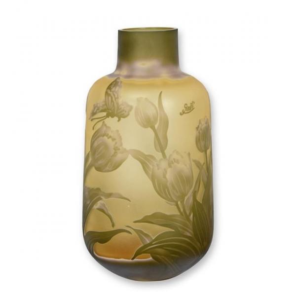 Kamee-Glas Vase Tulpen