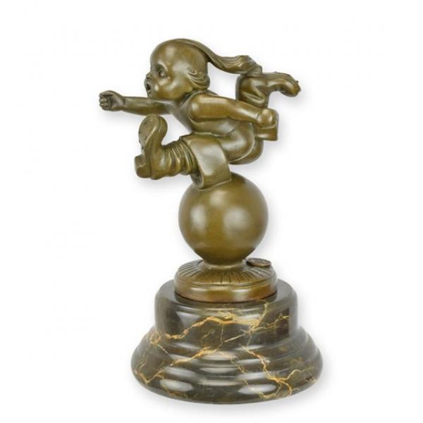 Bronze Skulptur auf Steinsockel Däumling