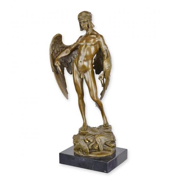 Bronze Skulptur auf Steinsockel Ikarus