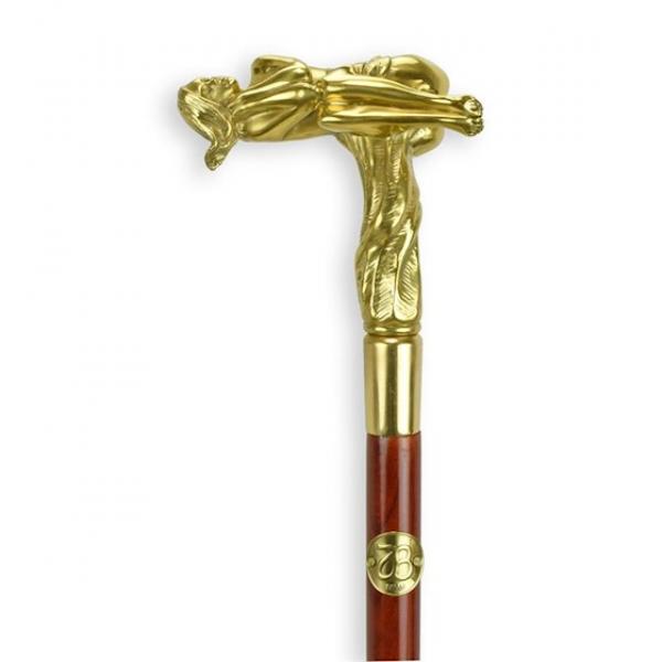 Spazierstock mit figürlichem Bronzeknauf