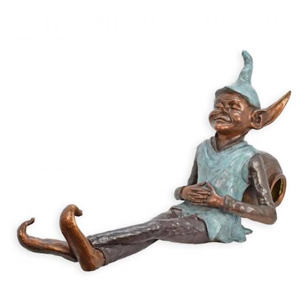 Bronze Skulptur Goblin ruhend