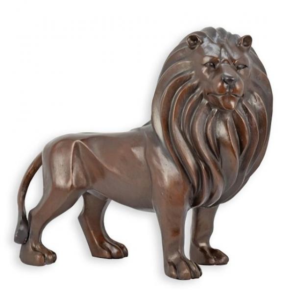 Bronze Skulptur Löwe stilisiert modern