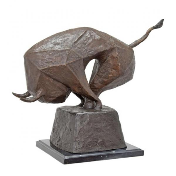 Bronze Skulptur Bulle stilisiert