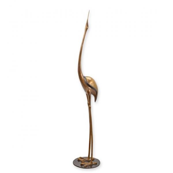 Bronze Skulptur Kranich stilisiert