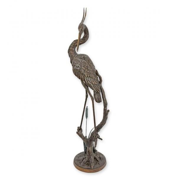 Bronze Skulptur Fontäne Reiher