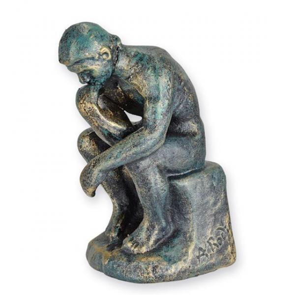 Eisen Figur Skulptur rustikal Denker grüner Finish