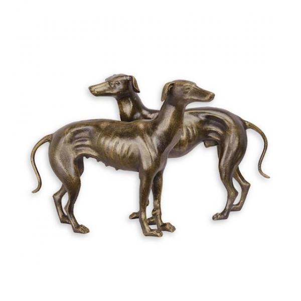 Eisen Figur Skulptur rustikal Paar Windhunde