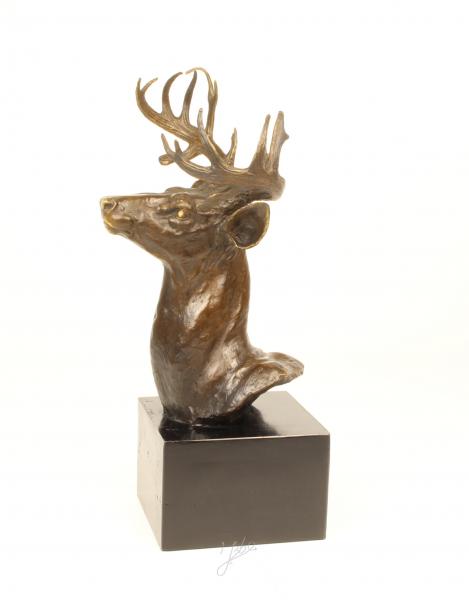 Bronze Büste Hirsch