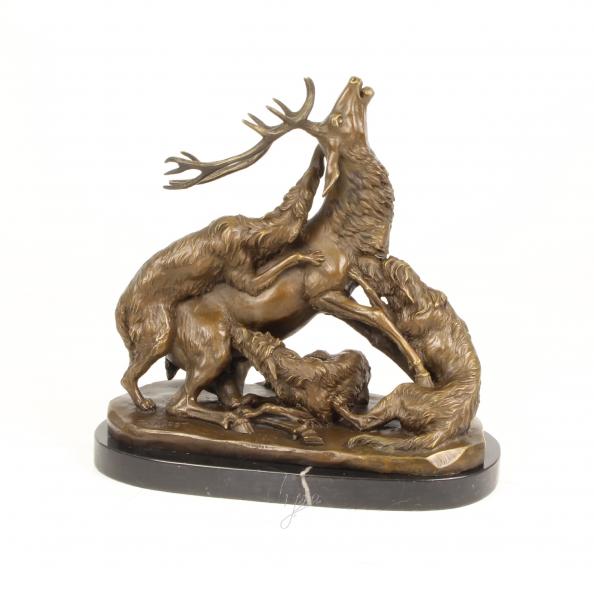 Bronze Skulptur Hirschjagd