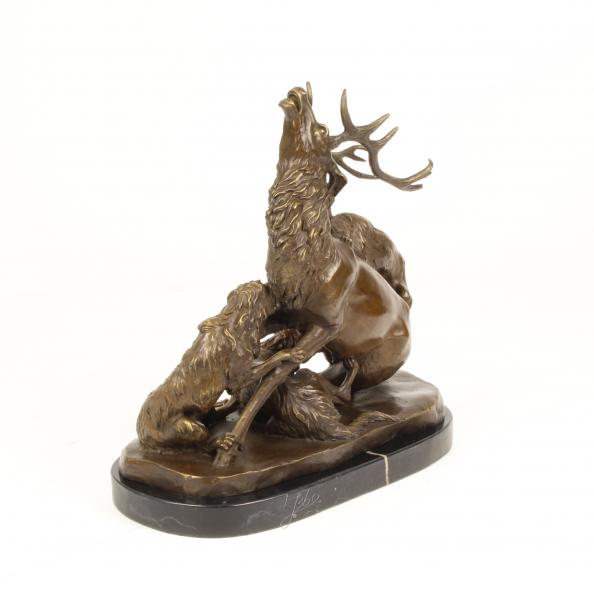 Bronze Skulptur Hirschjagd