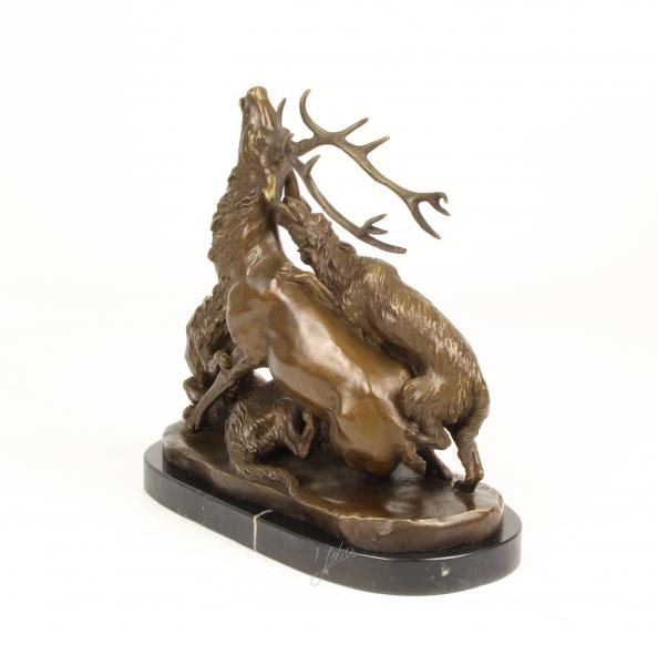Bronze Skulptur Hirschjagd