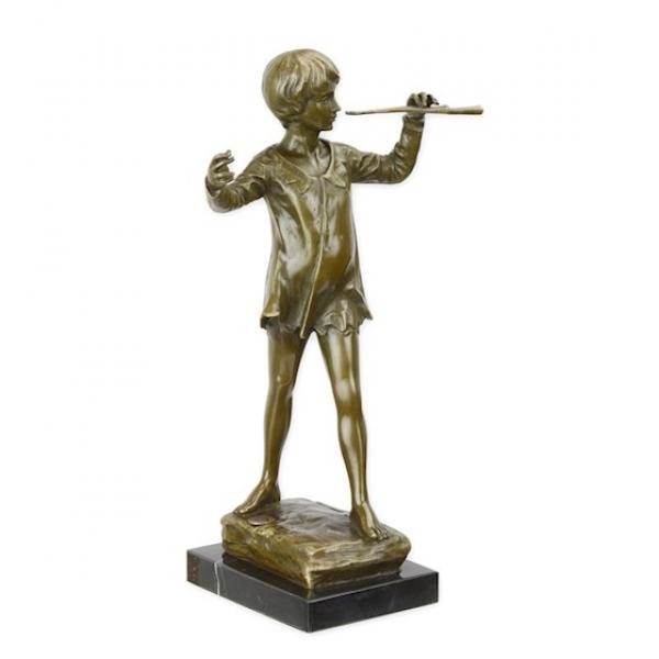 Bronze Figur Knabe Peter Pan