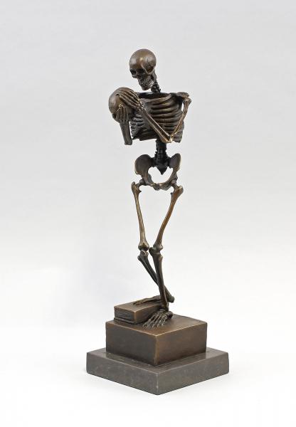 Kauba, Bronze Skelett mit Totenschädel