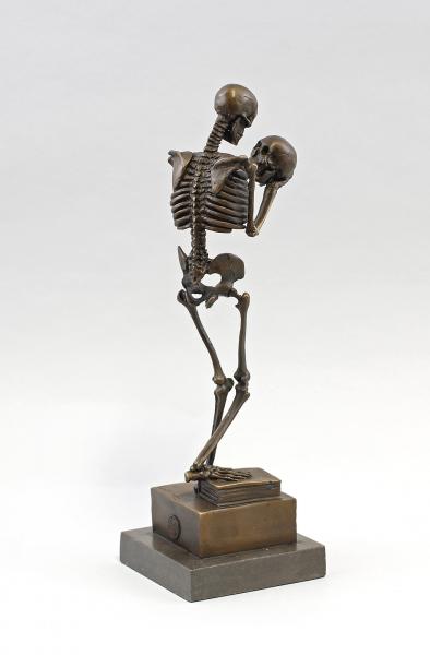 Kauba, Bronze Skelett mit Totenschädel