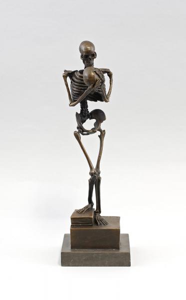 Kauba, Bronze Skelett mit Totenschädel
