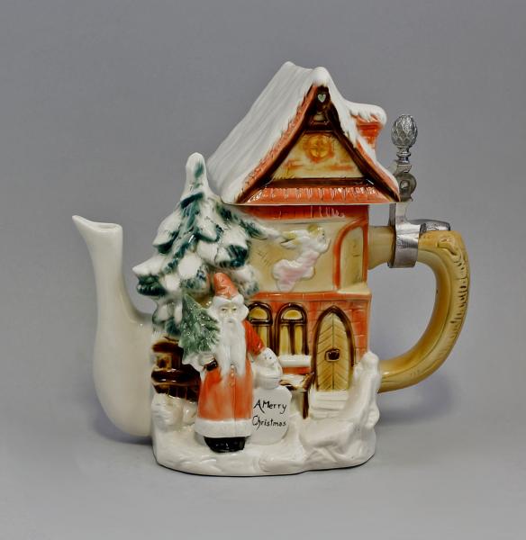 Glühwein- / Bier-Kanne Winterhäuschen Weihnachten