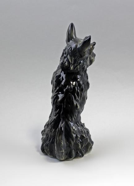 Terrier sitzend schwarz
