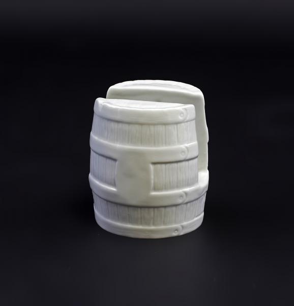 Bierdeckel / Servietten - Halter Fass weiß