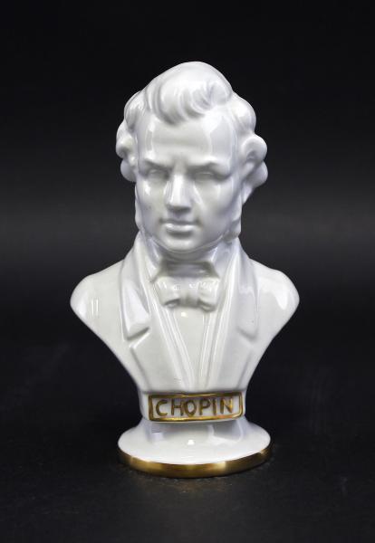 Büste Chopin weiss glasiert Goldschrift