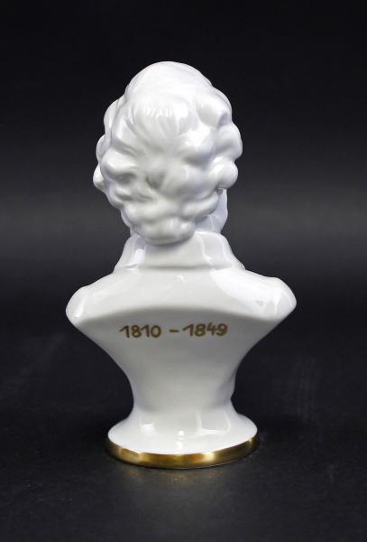 Büste Chopin weiss glasiert Goldschrift