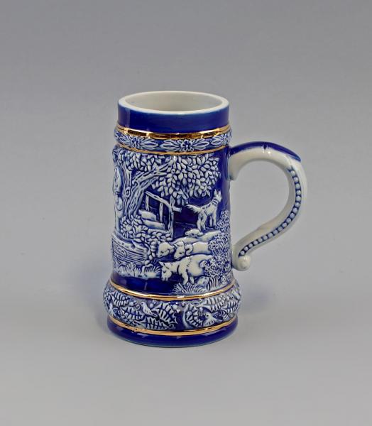 bäuerlicher Bierkrug Kobalt